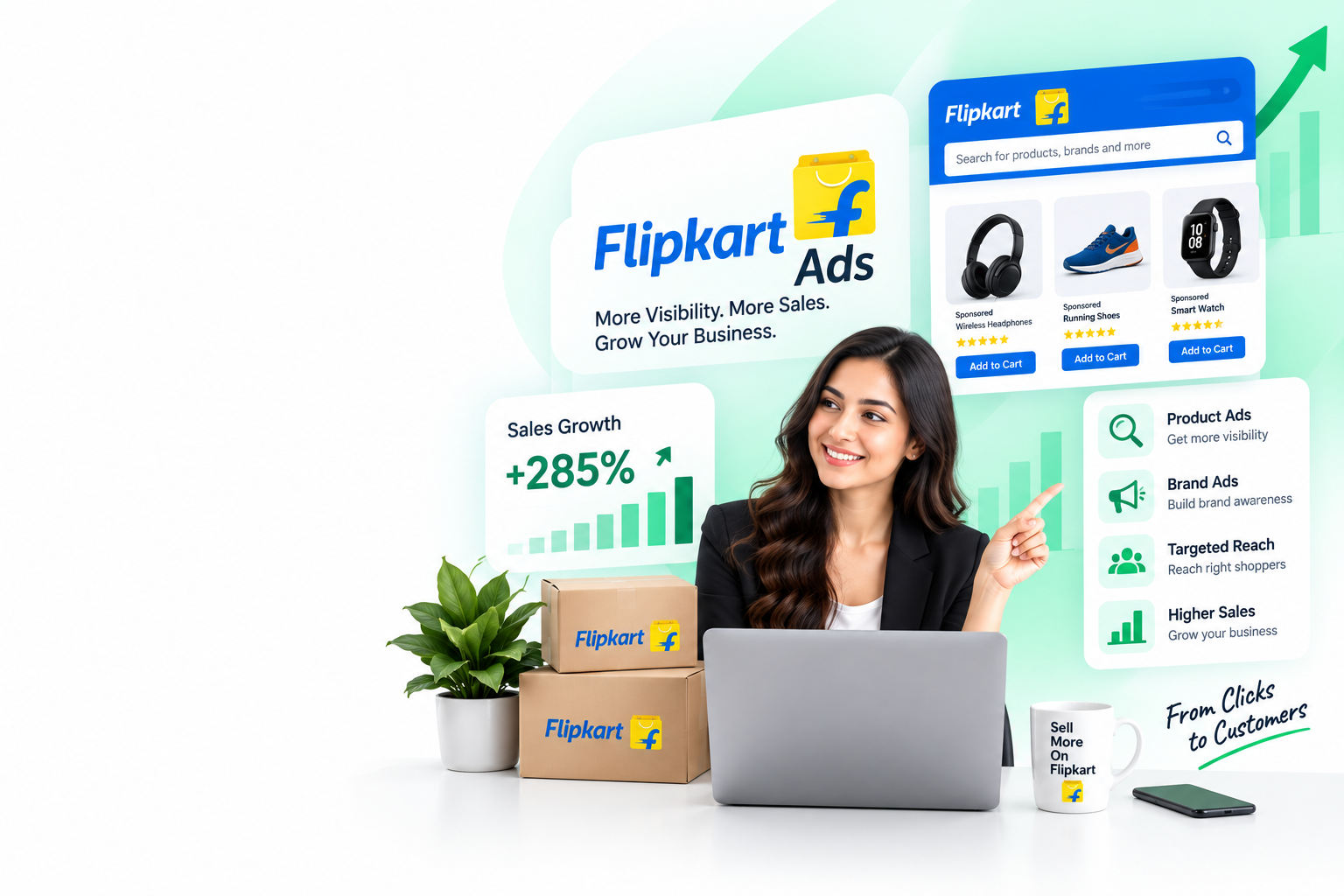 Flipkart Ads and advertising services to improve product visibility and increase sales