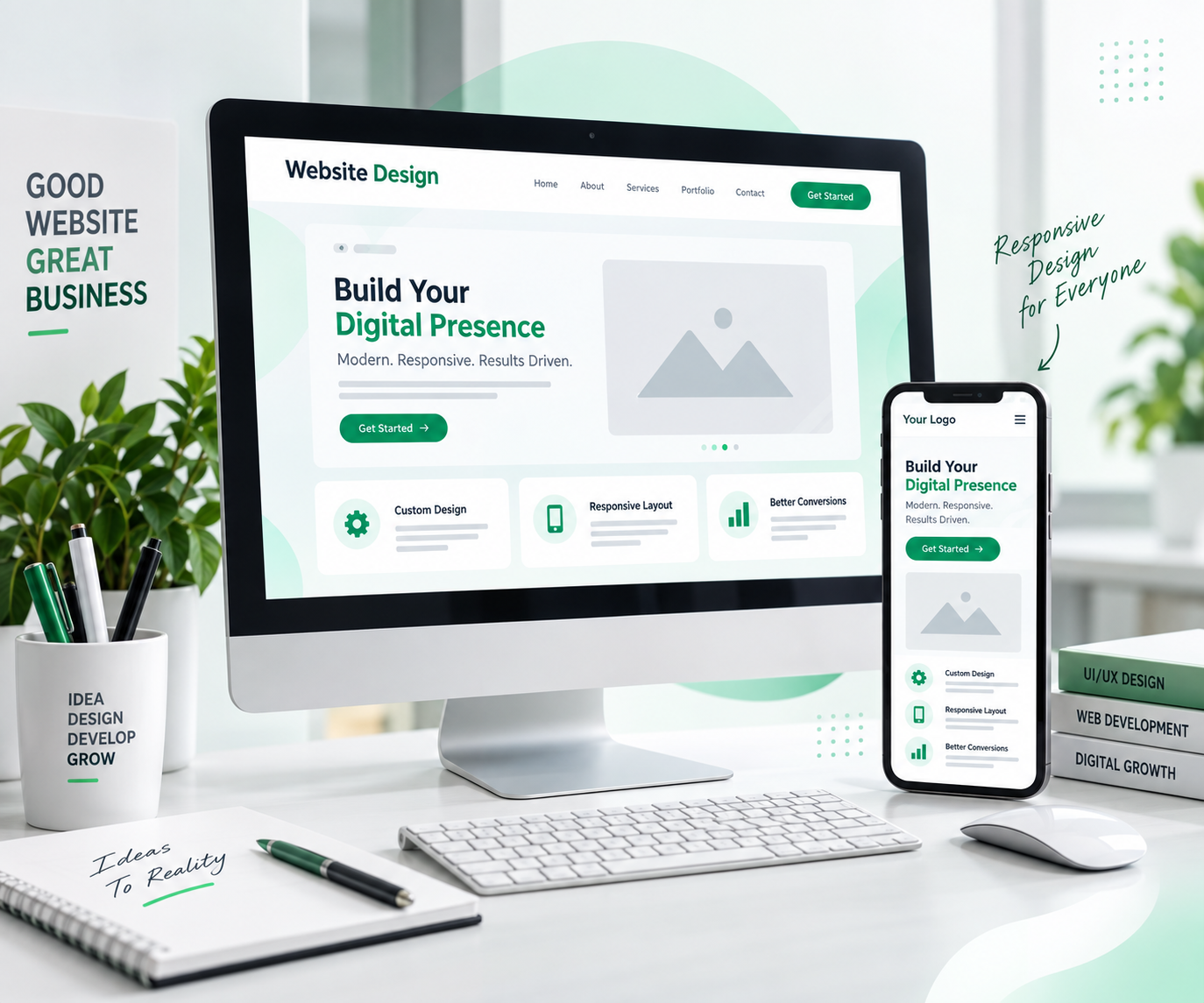 Professional website design for desktop and mobile devices