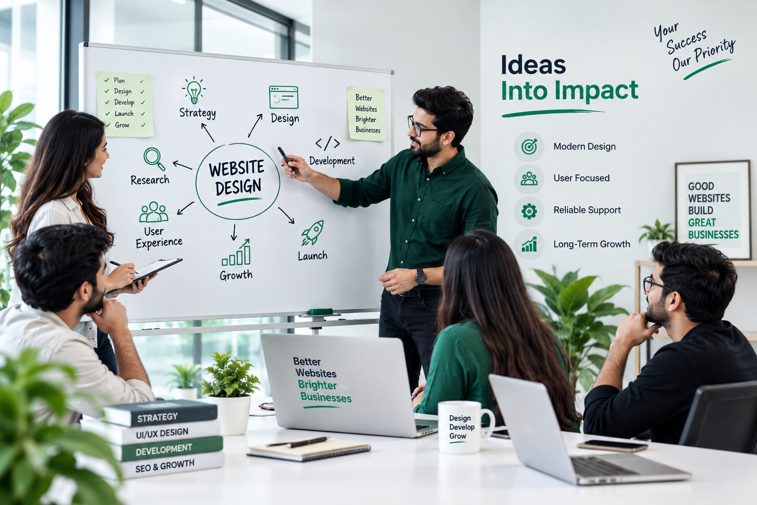 Tech Earth website design team planning professional website design solutions